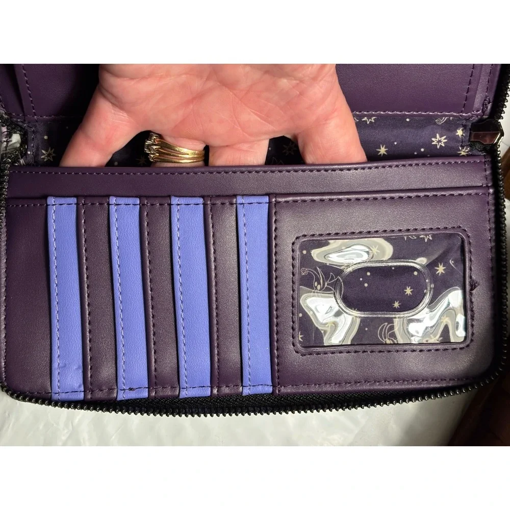 Loungefly Nightmare Before Christmas Women Purple wallet Jack Sally Zero EUC